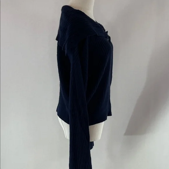 Marissa Webb x RTR Navy Button Up Sweater, M - Picture 6 of 8